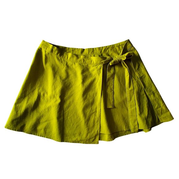A New Day Dresses & Skirts - A New Day Lime Green Mini Skirt Elastic Waist Medium Size Cotton & Rayon Blend